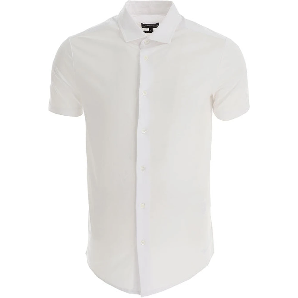 Emporio Armani Men's White T-Shirt With Embossed Eagle