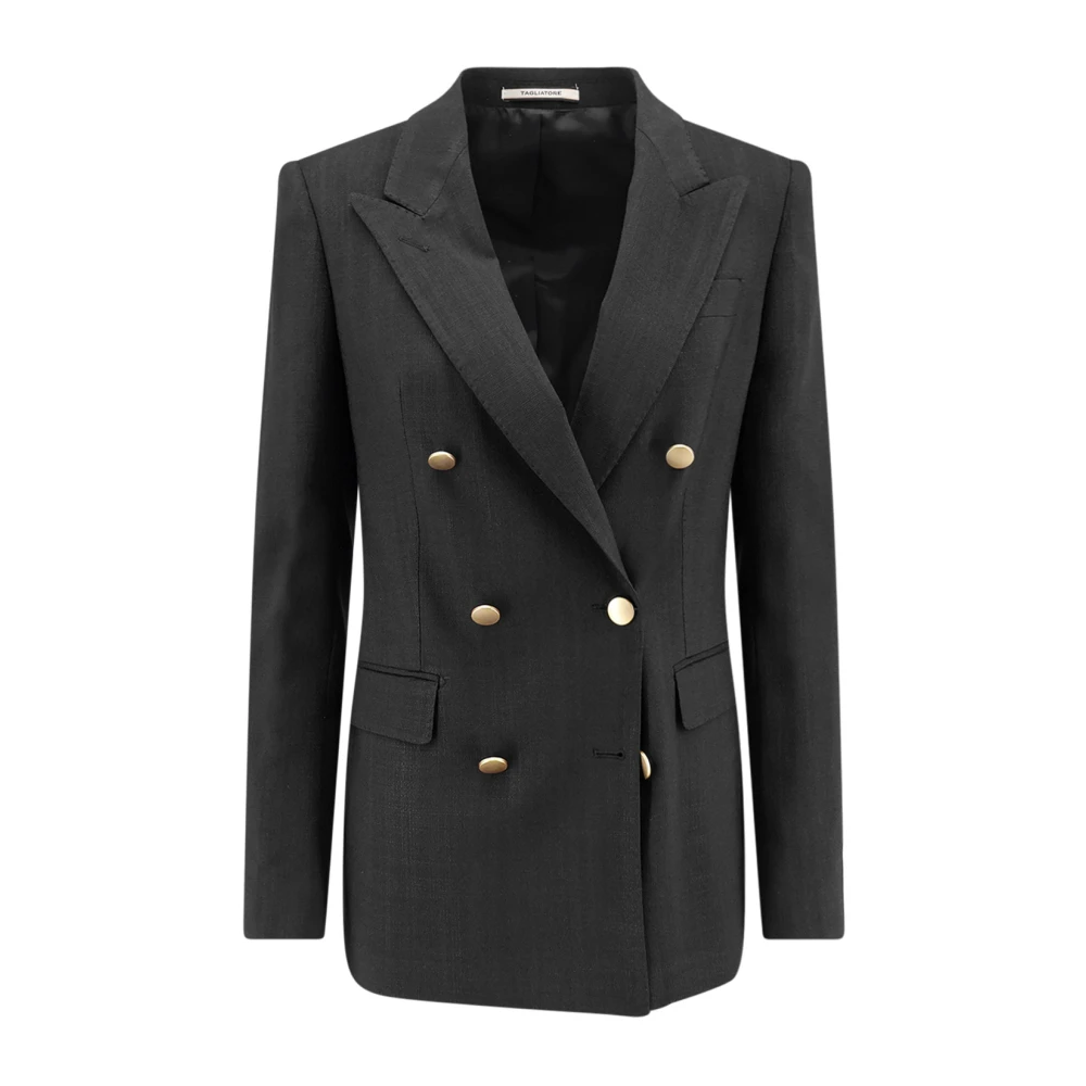Tagliatore Women's Black Blazers, Xl, Double-Breasted Blazer