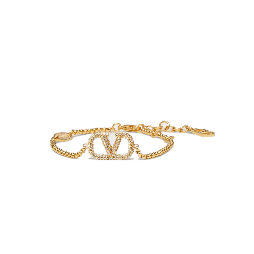 Valentino Garavani Bijoux Golden VLogo Signature Armband Yellow, Dam