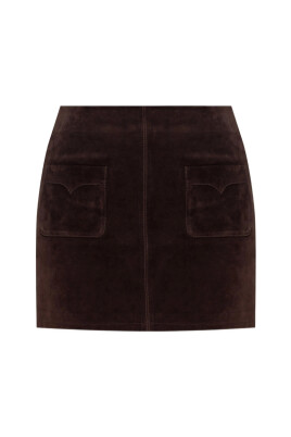 jupe-en-cuir-marron-fonce-avec-poches