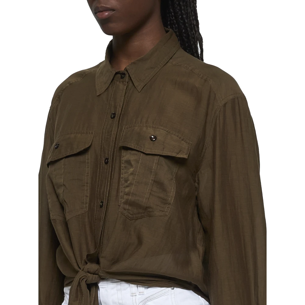 Isabel Marant Étoile Groene Katoenmix Overhemdjurk Green Dames