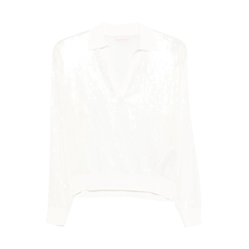 Liu Jo Vrouw Wit Gebreide Top Met Sierdetails