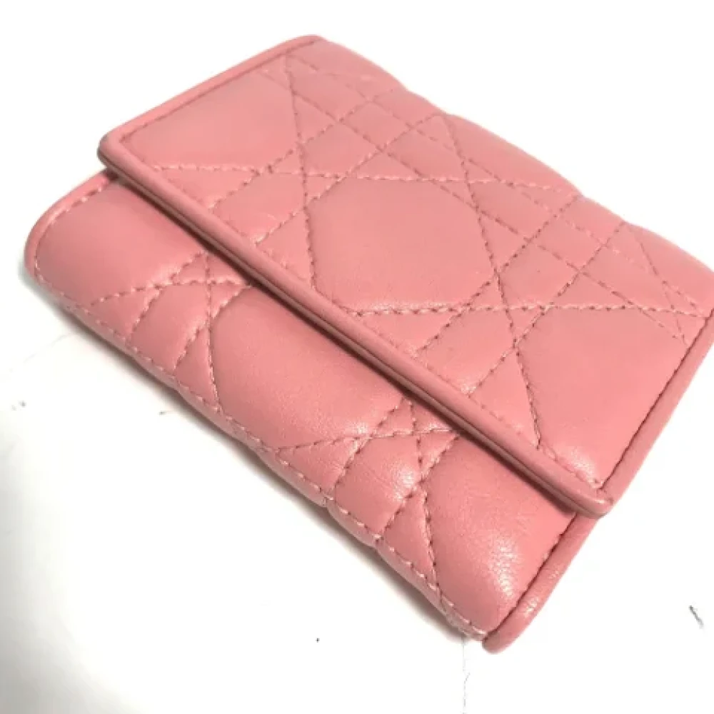 Dior Vintage Pre-owned Leather wallets Pink Dames