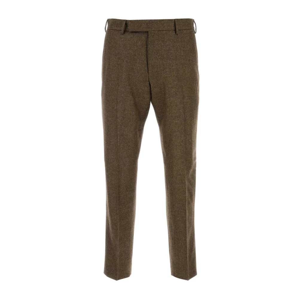 PT Torino Stretch wolblend biscuit broek Brown Heren