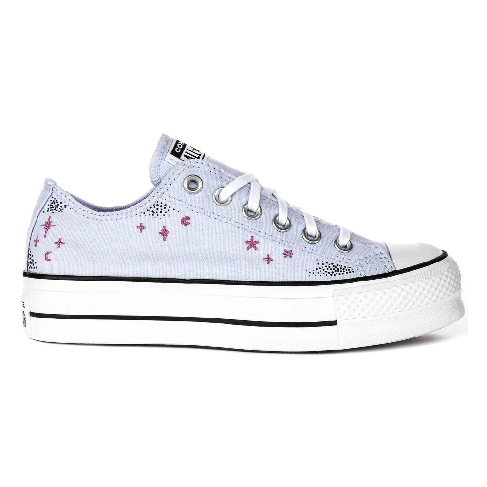 Converse Women's Purple Lilac Star Print Low-Top Trainers - Sneakers - 3 Uk - Shoes