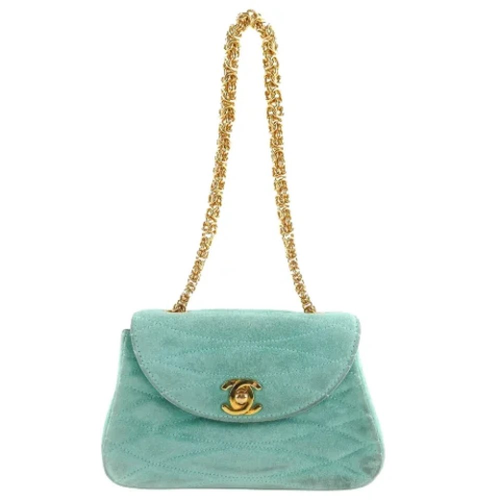 Chanel Vintage Pre-owned Suede chanel-bags Green Dames
