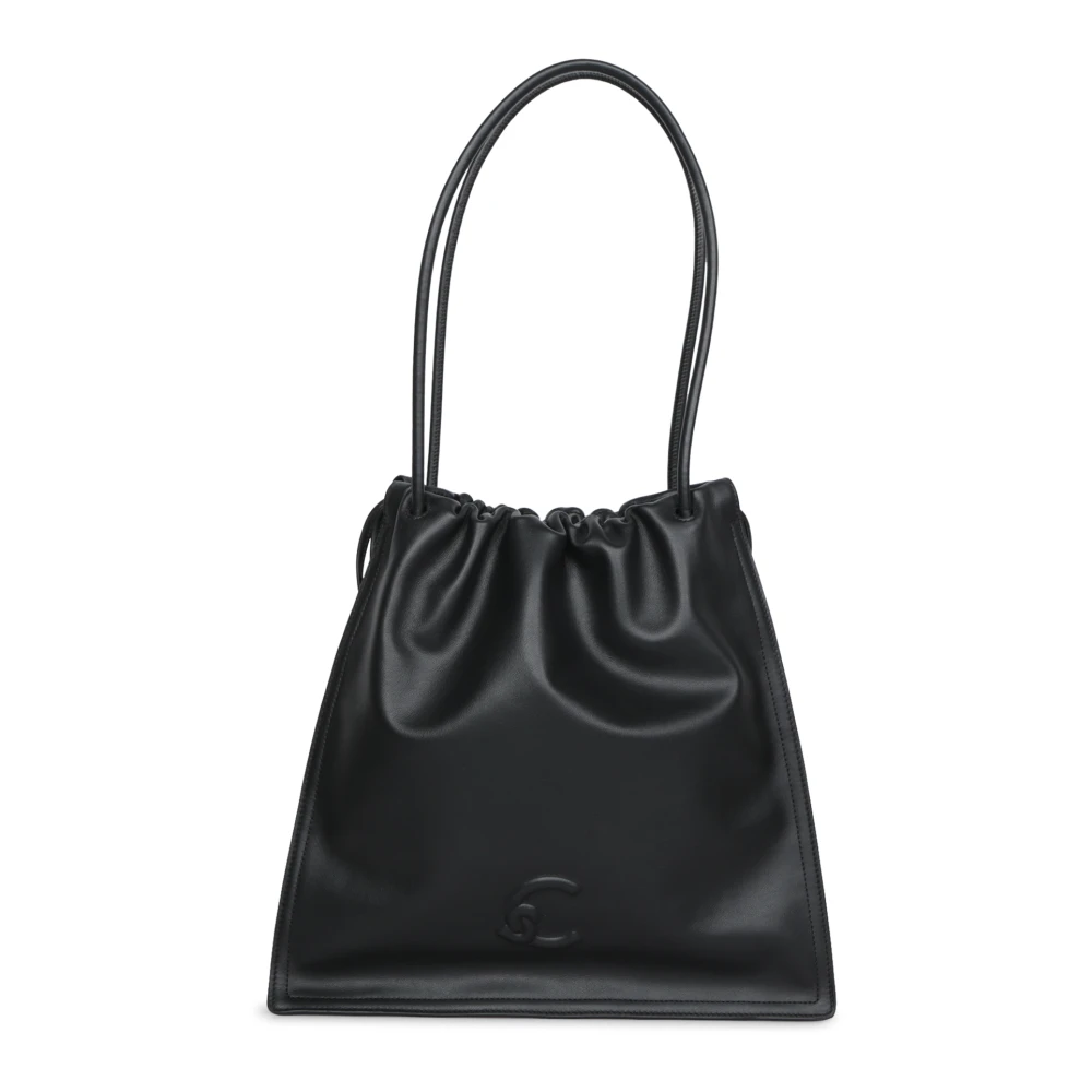Coccinelle Zwarte Leren Schoudertas Black Dames