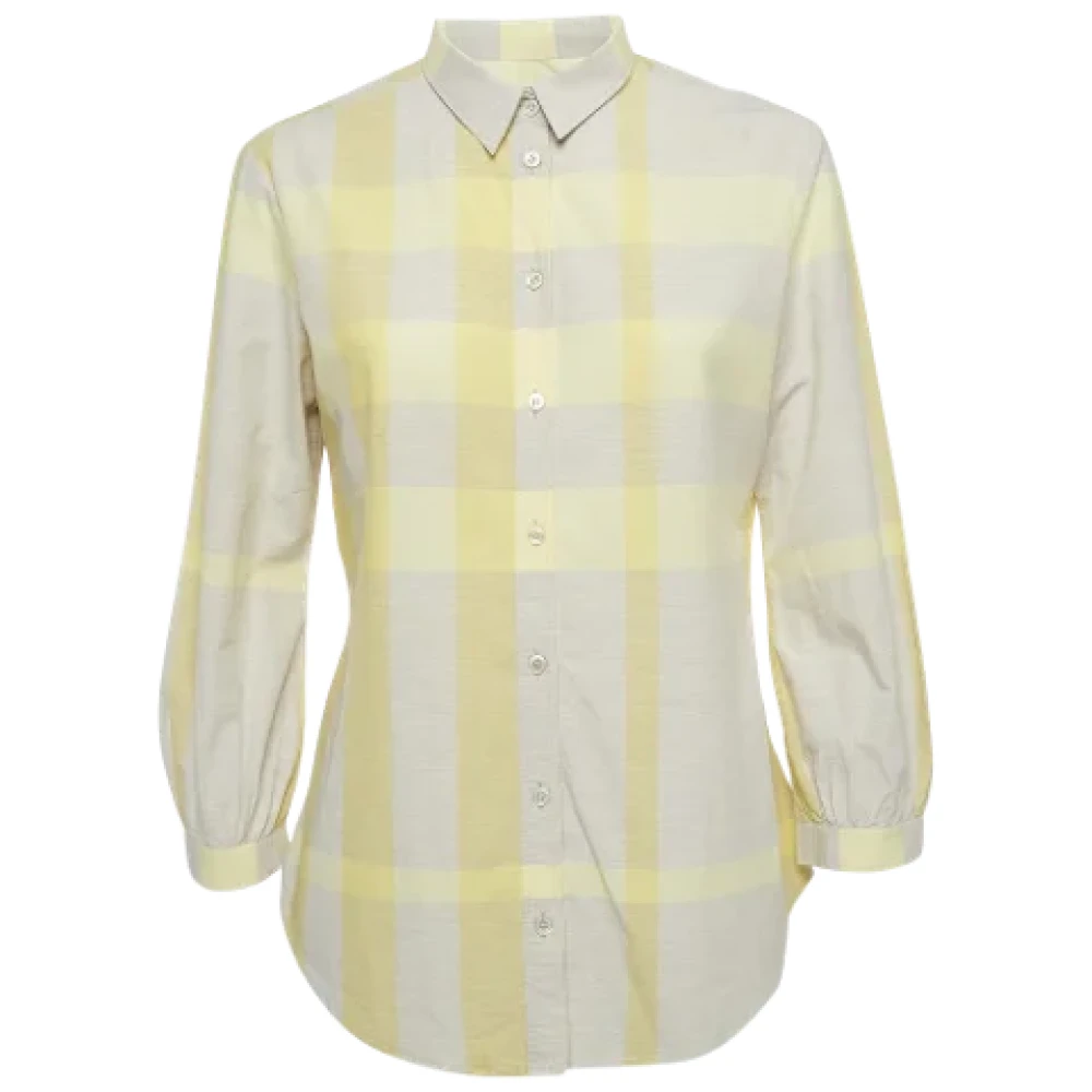 Burberry Vintage Pre-owned Cotton tops Yellow Dames