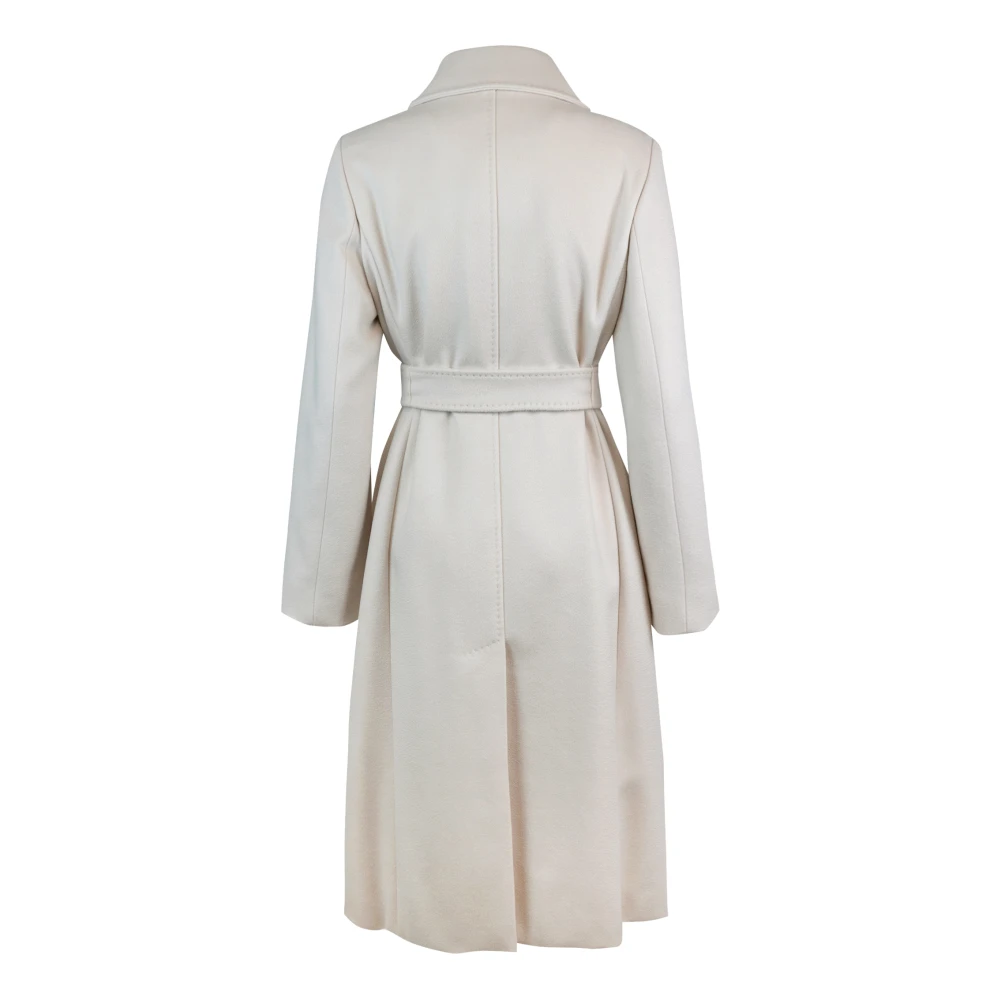 Max Mara Studio Klassieke dubbelrijige wollen jas Beige Dames