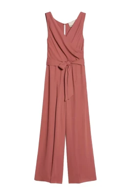 Draperad jumpsuit i dubbel georgette