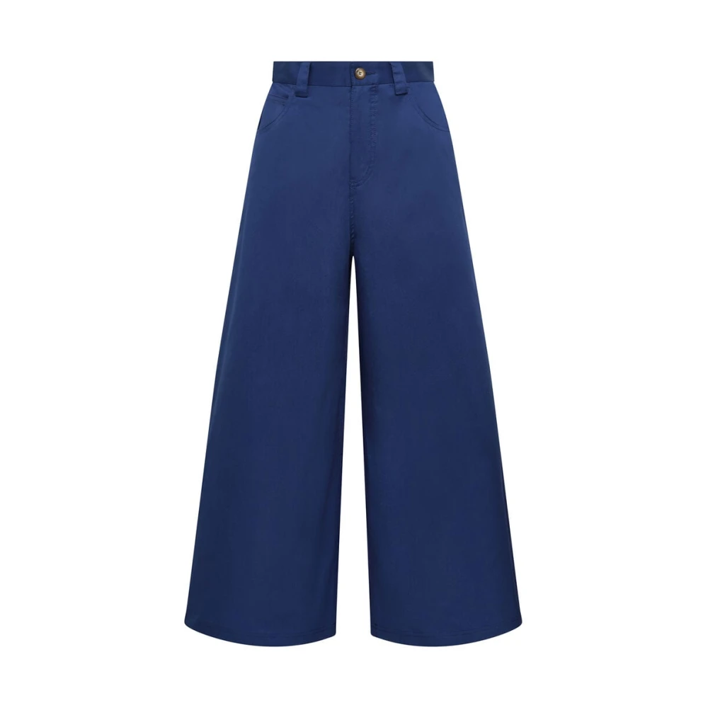 Maliparmi Vrouw Blauw Broeken Dames, Xs, Katoen, Stretch Katoenen Broek
