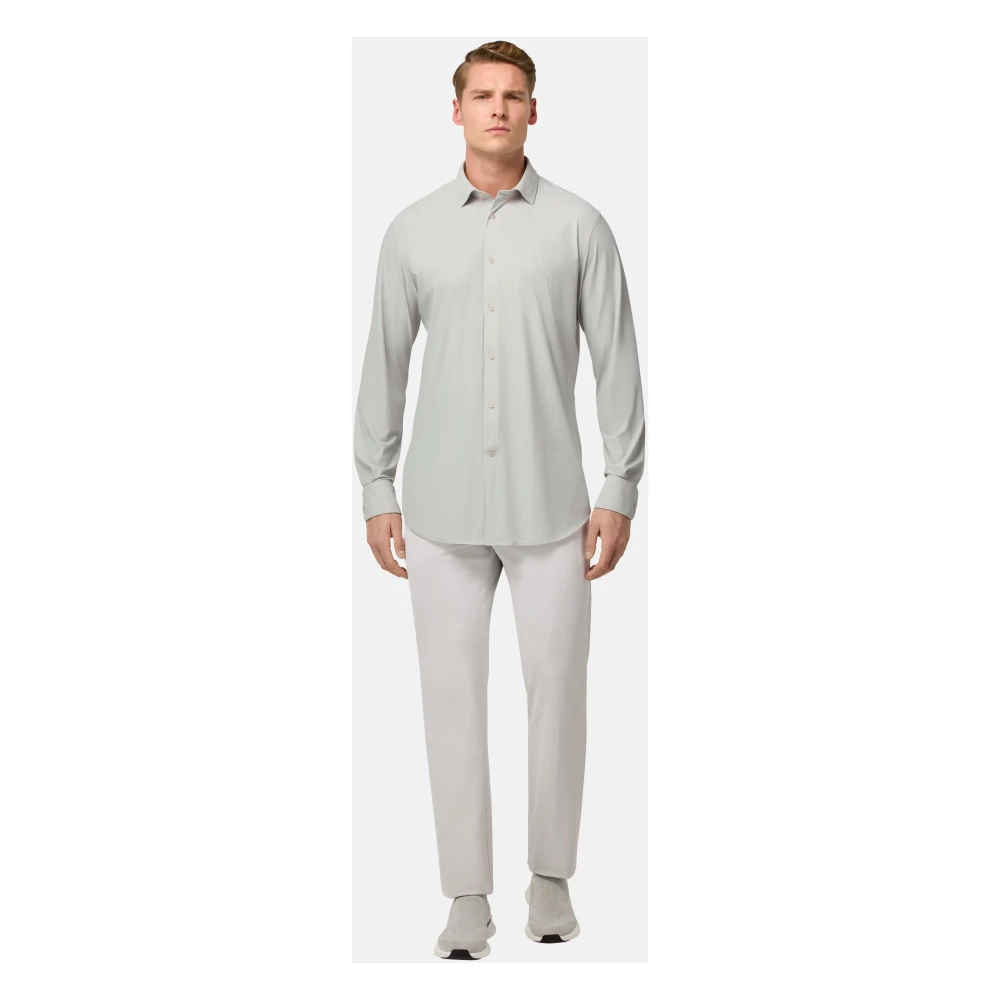 Boggi Milano Slim Fit Stretch Nylon Shirt Black Heren