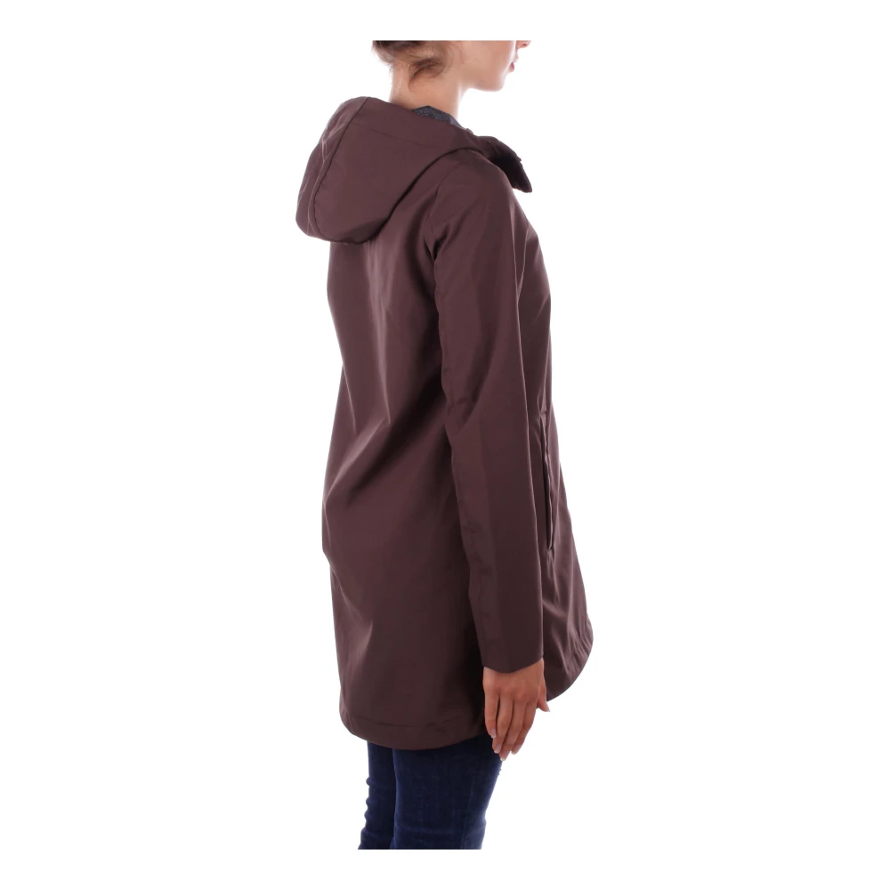 Suns Bruine Hoodie met Rits en Knopen Brown Dames