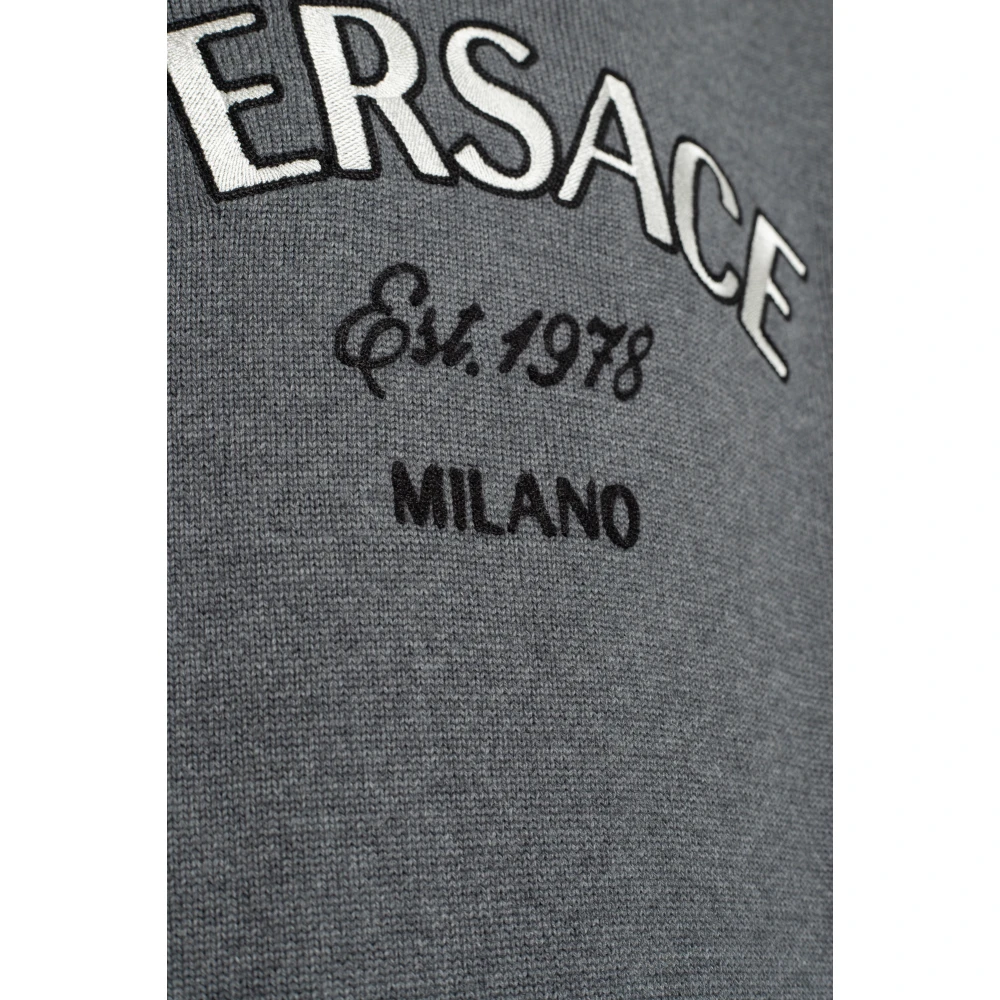 Versace Trui met logo Gray Heren