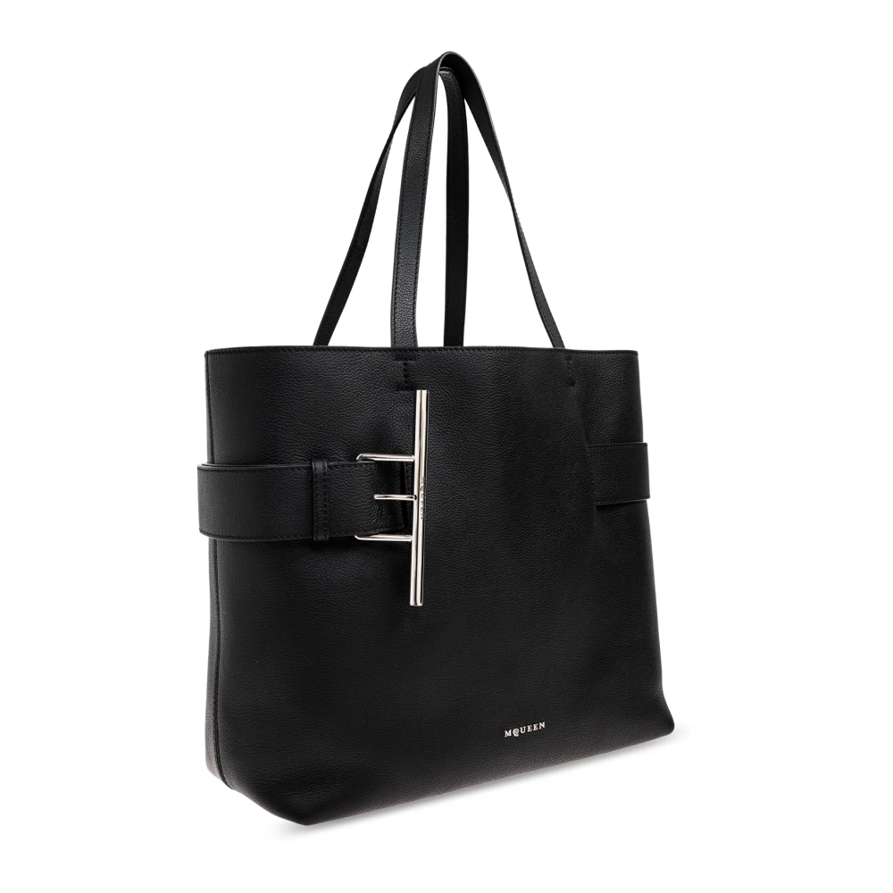 alexander mcqueen Tas T-Bar Sling Black Dames
