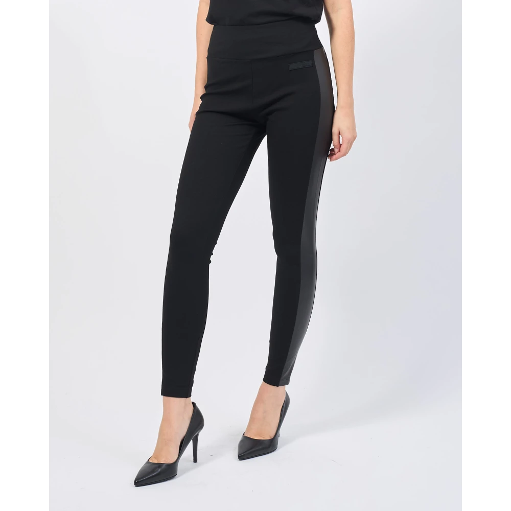 Emporio Armani Zwarte leggings met contrastband Black Dames