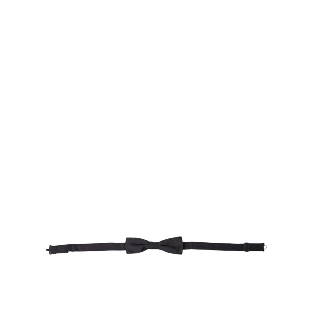 Dolce & Gabbana Zwarte Zijden Vlinderdas Elegant Black Heren