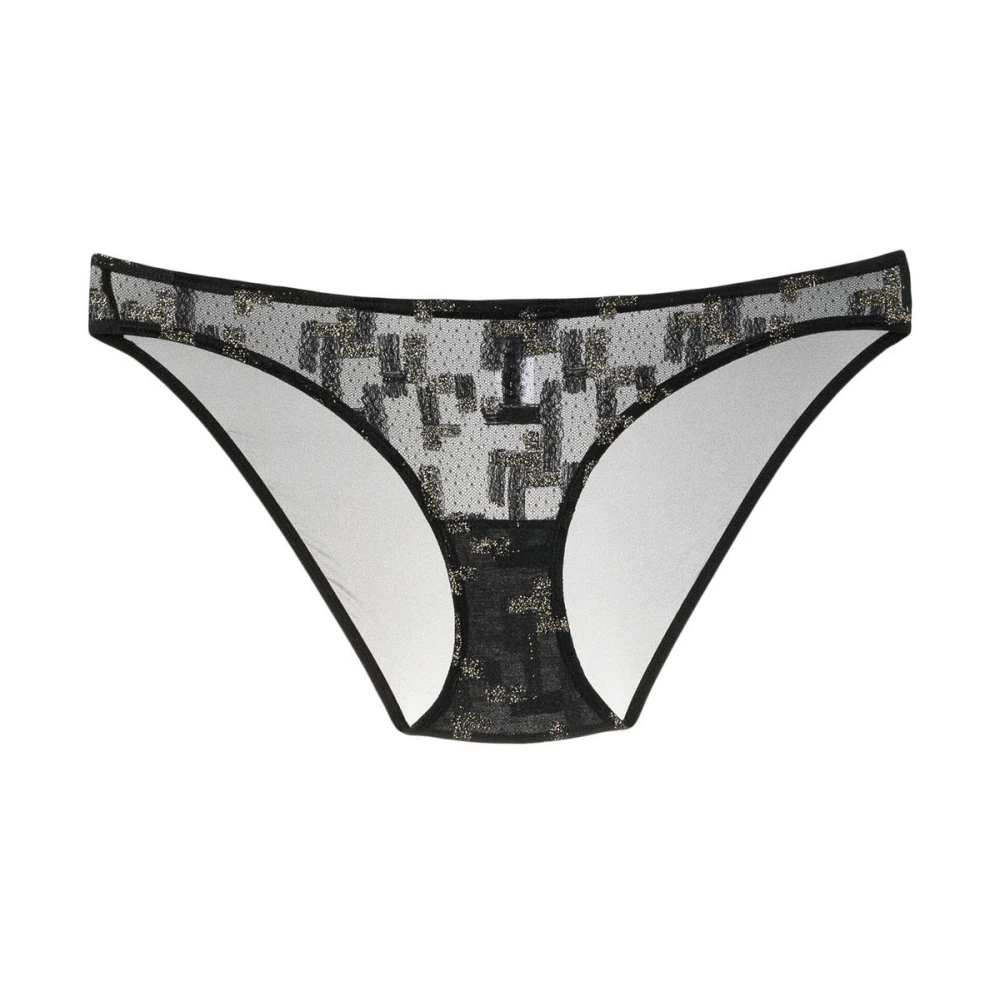 Eres Bloemen Slip Lingerie in Zwart Goud Multicolor Dames