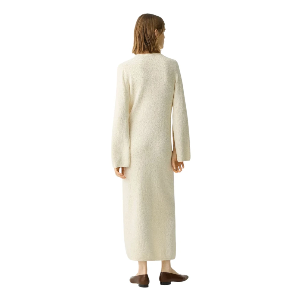 Theory Offwhite Bouclé Midi Jurk Beige Dames