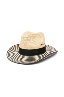 beige-stripe-detailing-fedora-hat