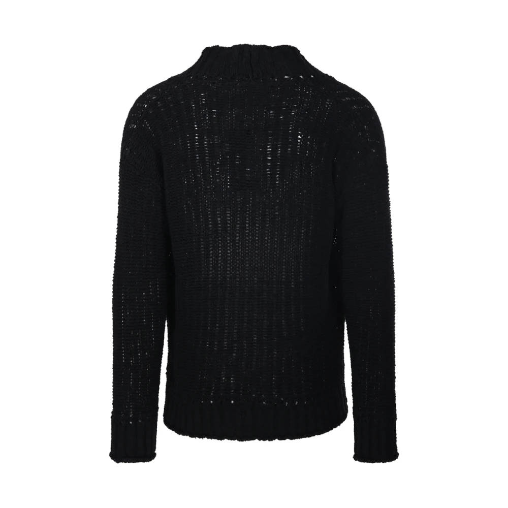 Roberto Collina Zwarte Cardigan Sweater Rt3409 Black Heren