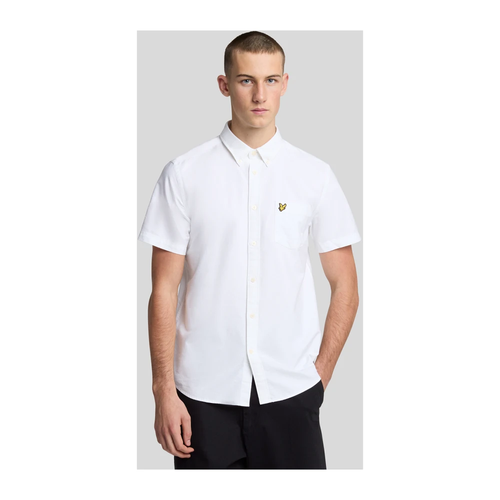 Lyle & Scott LS Geweven Overhemden Korte Mouw Oxford Overhemd White Heren