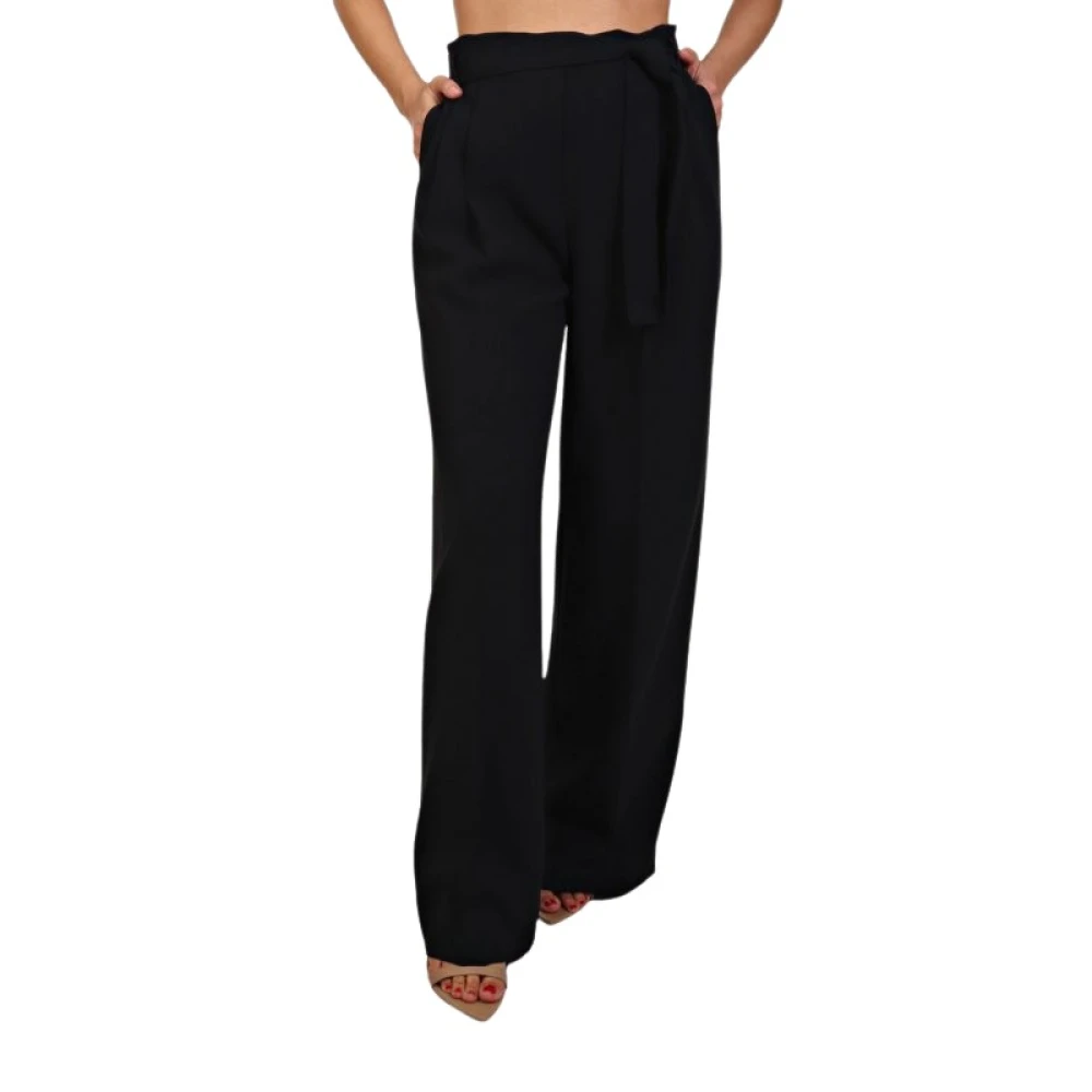 Hugo Black Wide Trousers - Female - Wide Trousers - 2XL - Trousers