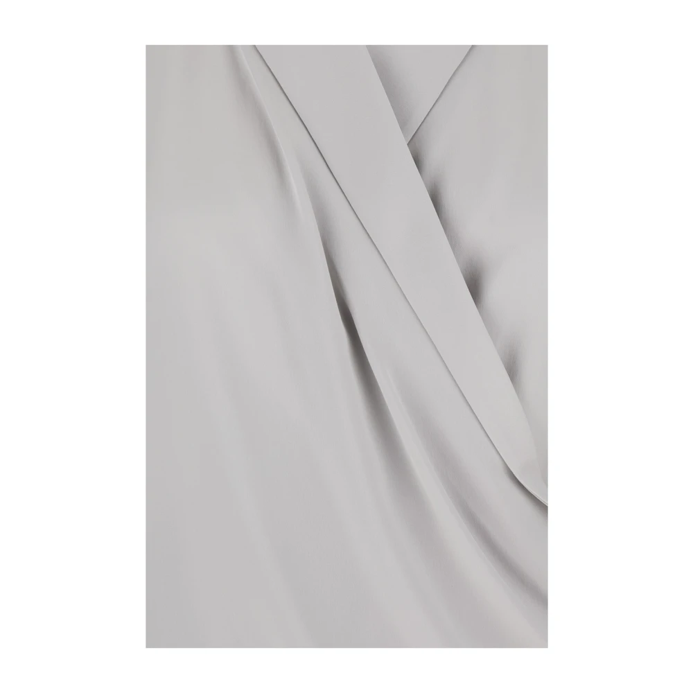 Theory Metallic Blouse met Peak Revers Gray Dames