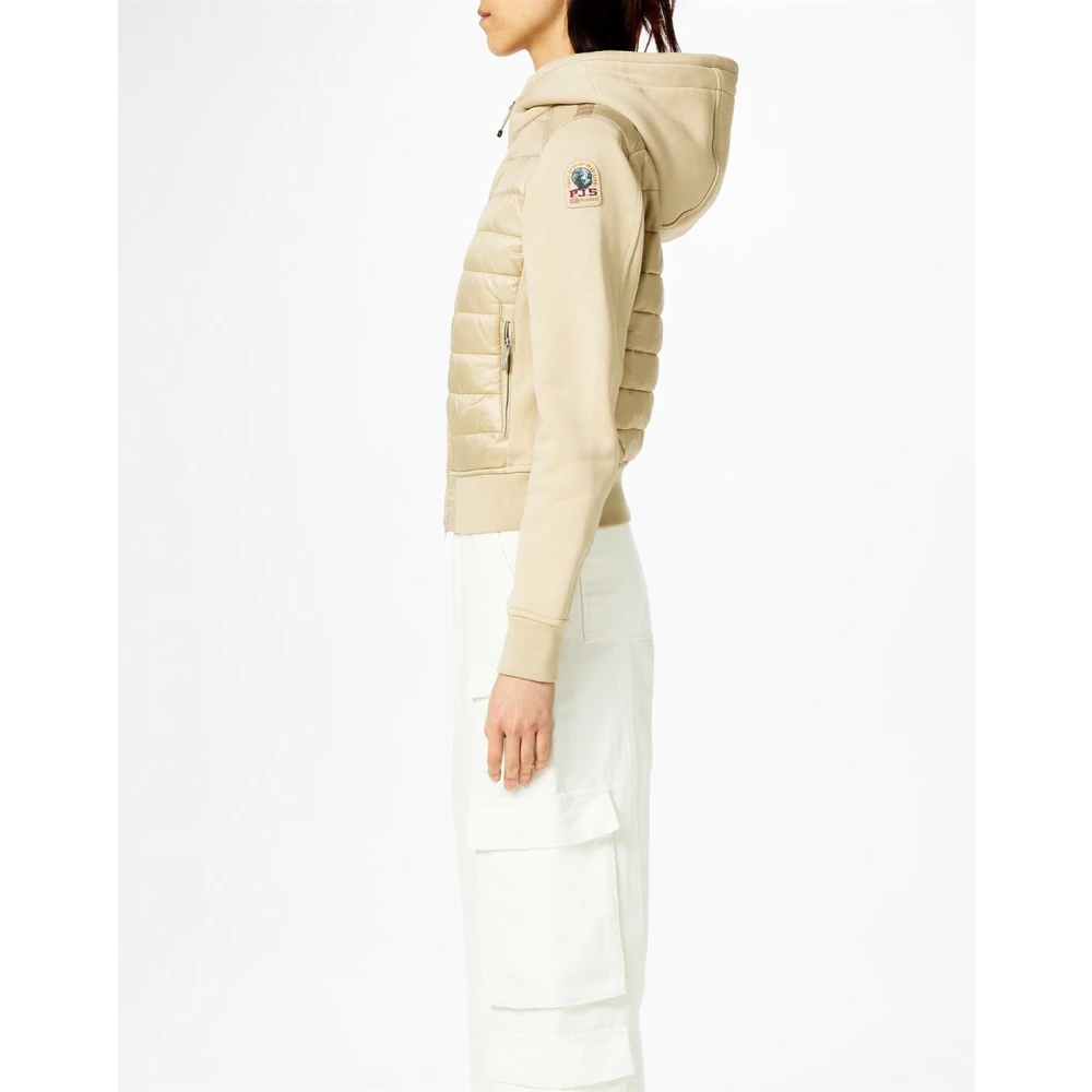 Parajumpers Hybride Pufferjas Rits Logo Beige Dames