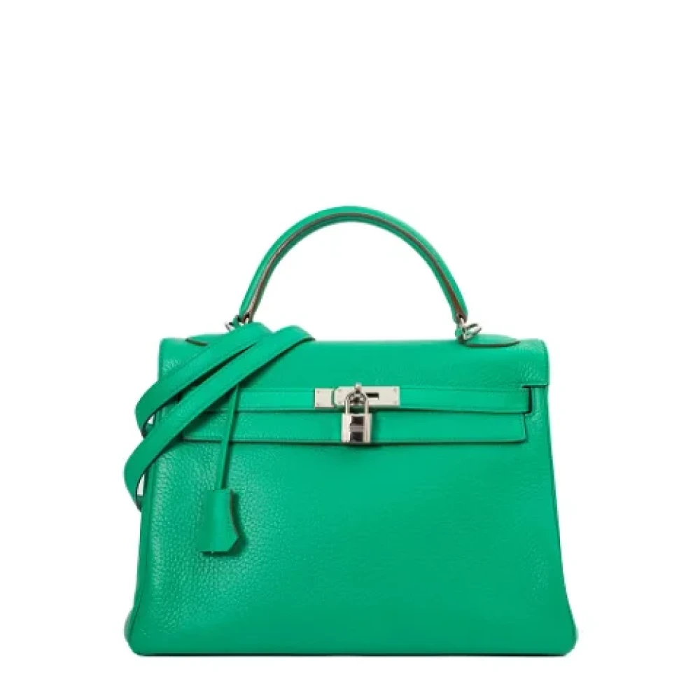 Hermès Vintage Pre-owned Leather handbags Green Dames