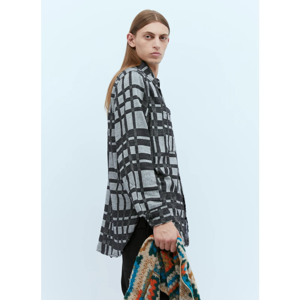 Engineered Garments Geruite Katoenblend Werkoverhemd Gray Heren