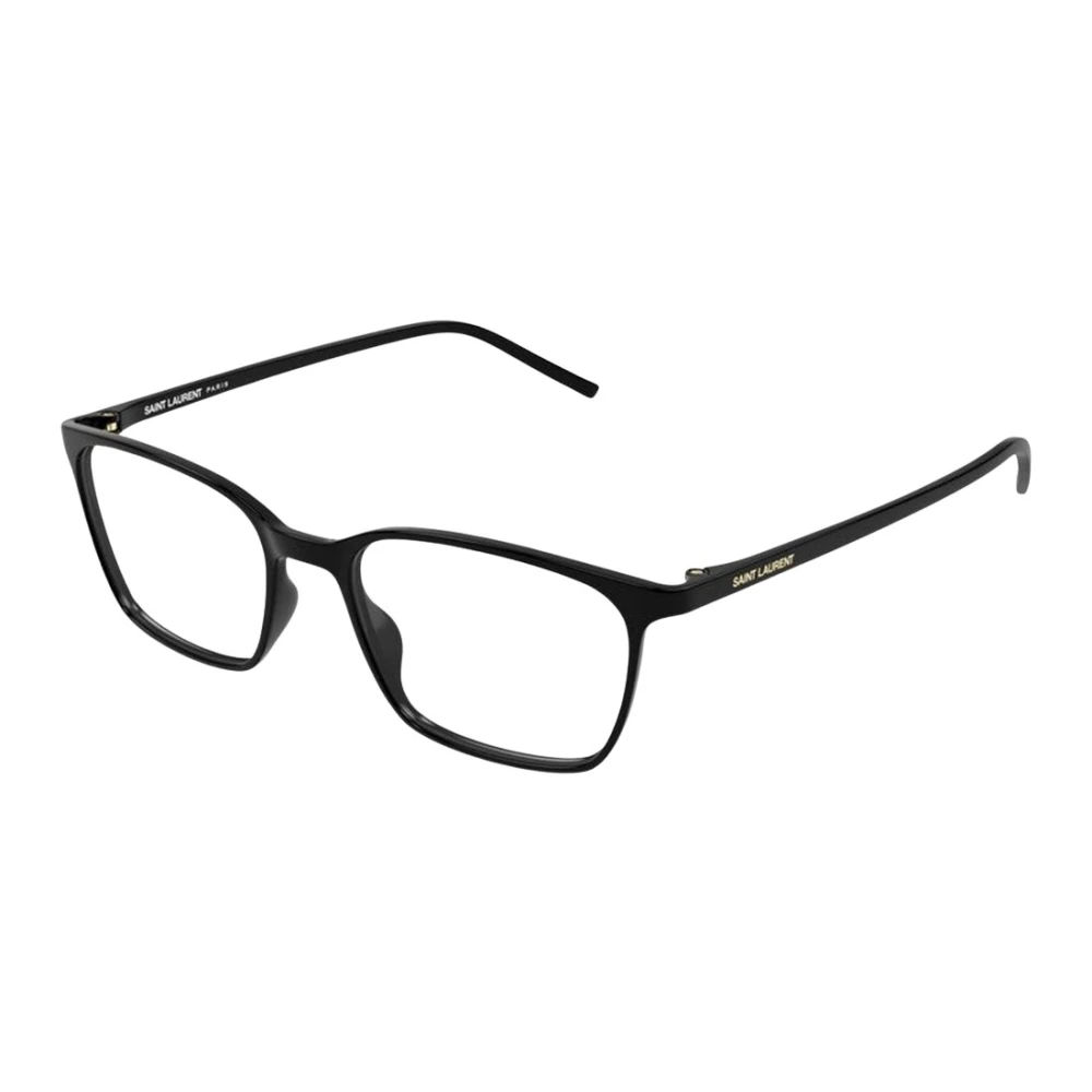 Saint Laurent Unisex Black Glasses, 53 Mm, Rectangular Optical Frame