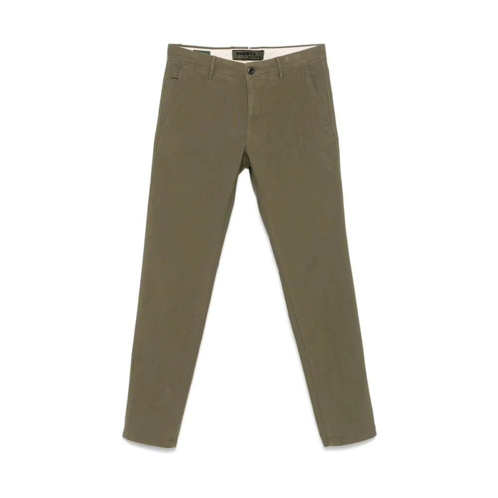 Incotex Olijfgroene Jeans met Zakken Green Heren