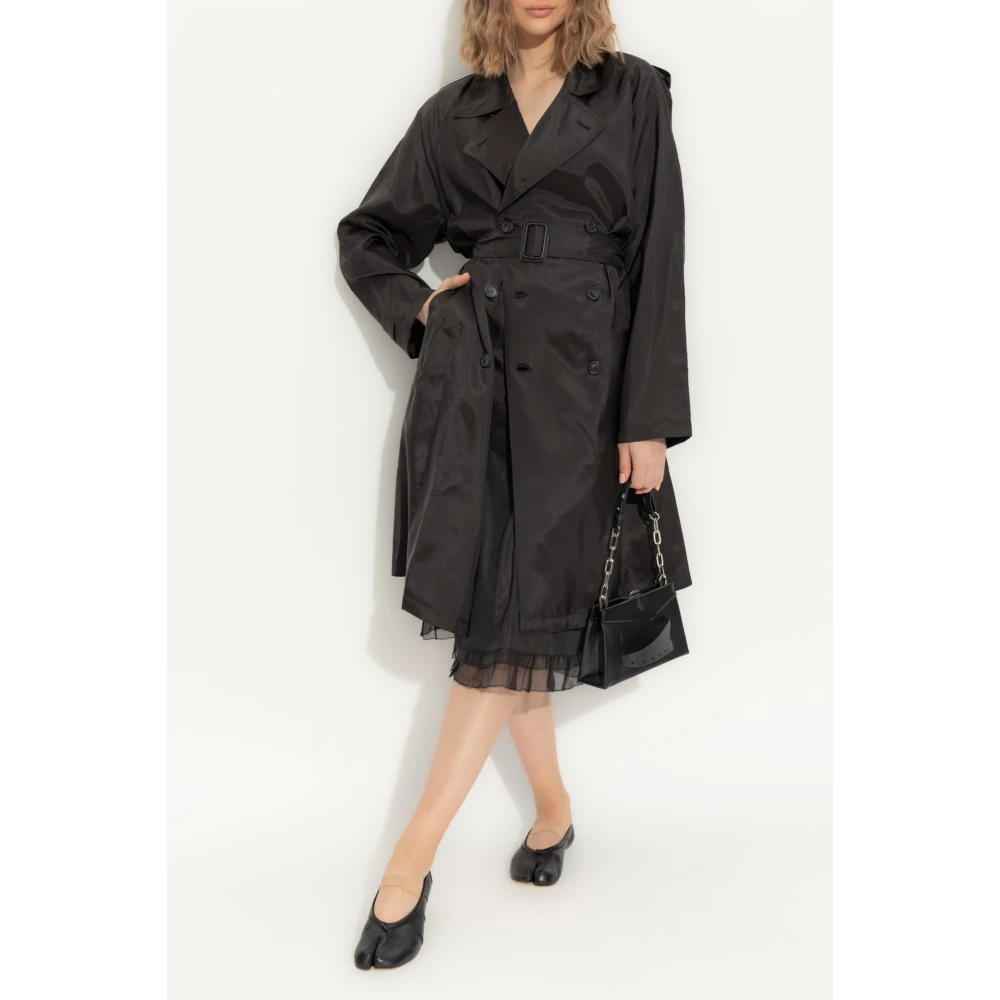 MM6 Maison Margiela Trenchcoat met zakken Black Dames