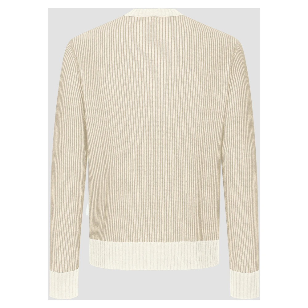 add Trui IN Dubbele Zijden RIB Beige Heren