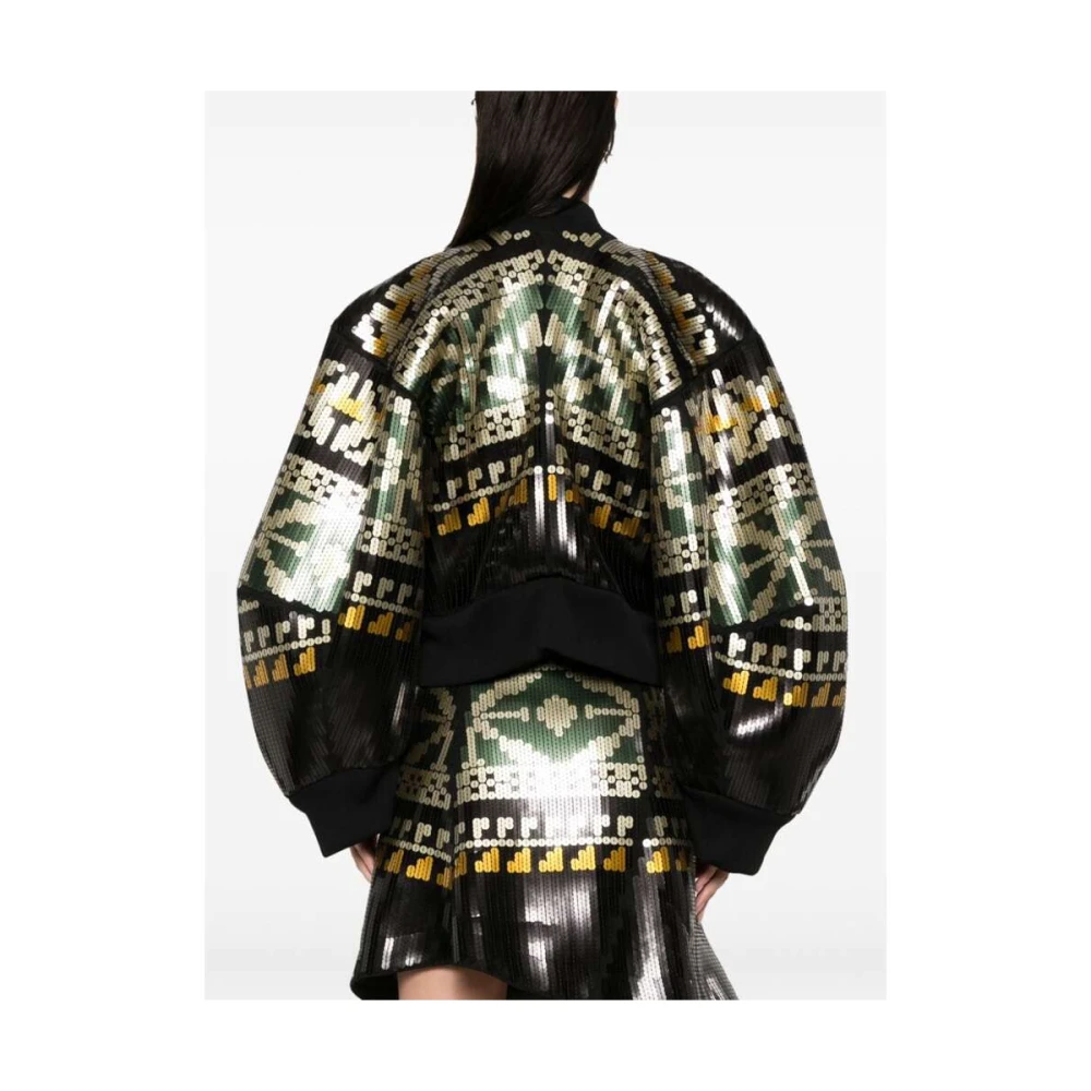 Sacai Pailletversierde Ritssluiting Jas Multicolor Dames