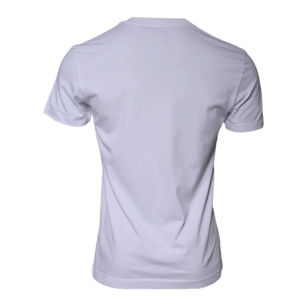 Dolce & Gabbana Katoenen Crew Neck T-shirt met Logo White Heren