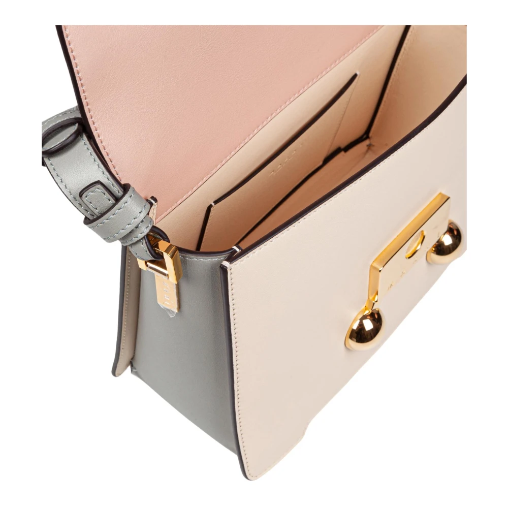 Marni Trunkaroo Leren Schoudertas in Crème Roze Pink Dames