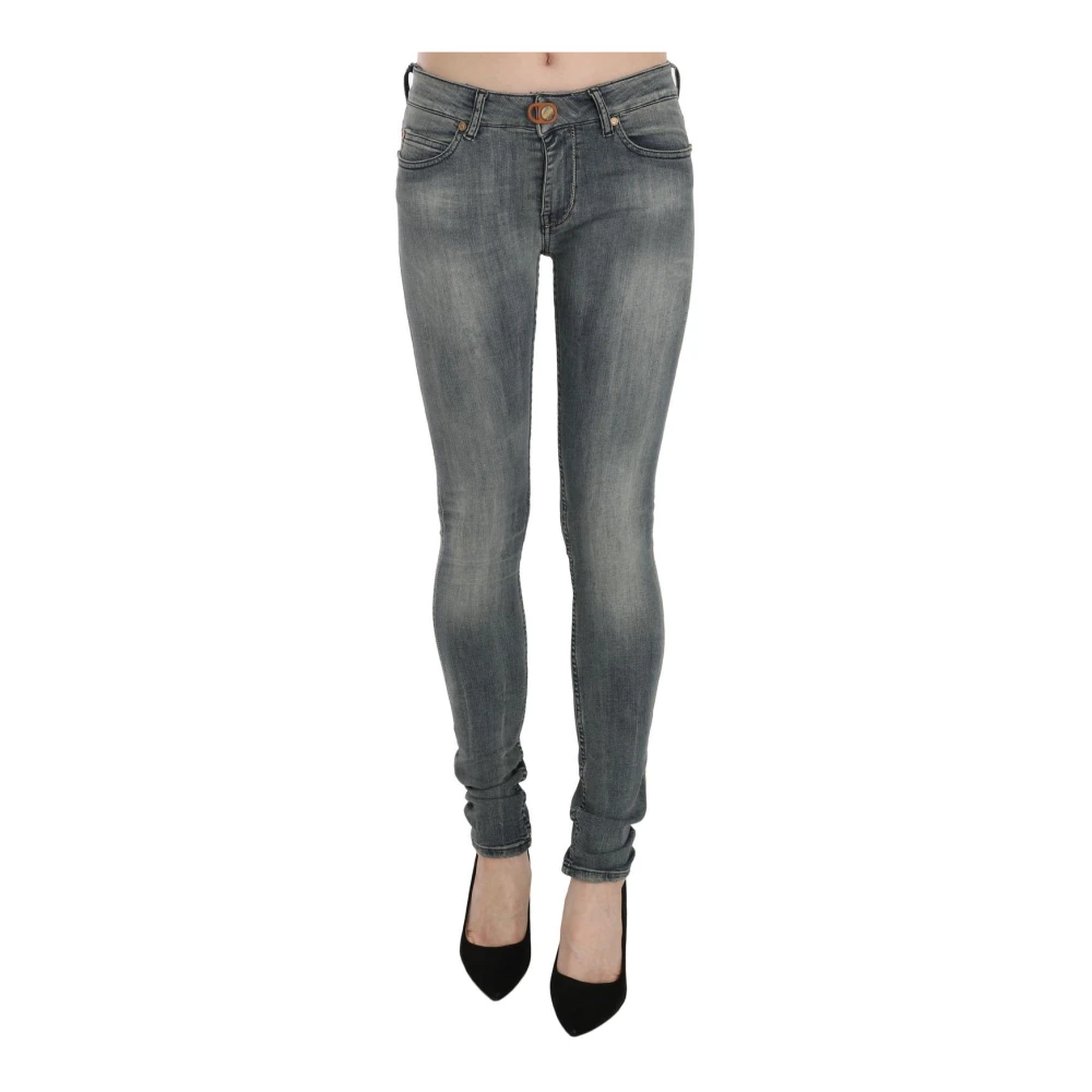 Plein Sud Women's Blue Skinny Fit Jeans, W28, Mid Waist Skinny Denim Jeans