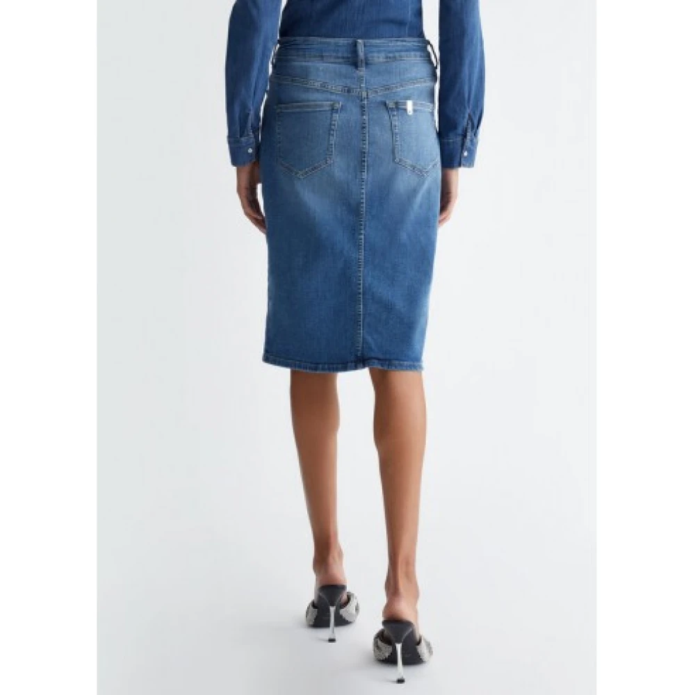 Liu Jo Denim Rok met Strass Details Blue Dames