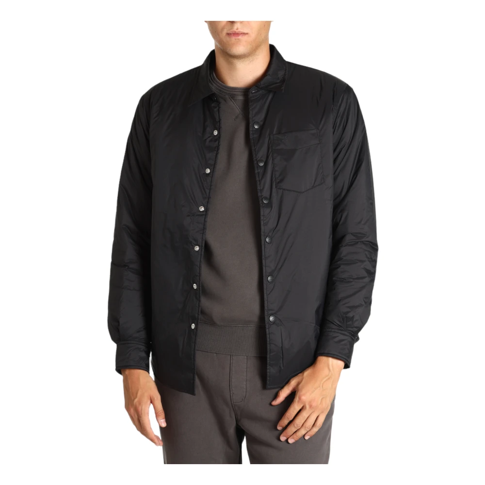 Sun68 Zwarte Rain Shirt Padding Jas Black Heren