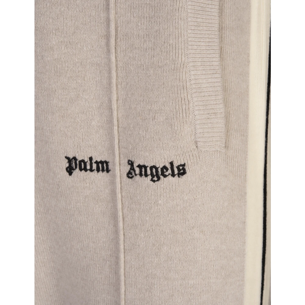 Palm Angels Luxe Bruine Wol Kasjmier Trainingsbroek Brown Heren
