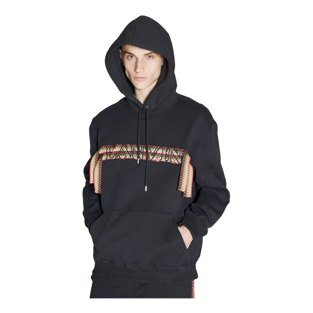 Lanvin Black Curblace Hooded Sweatshirt - Male - Hoodies - L - Sweatshirts & Hoodies