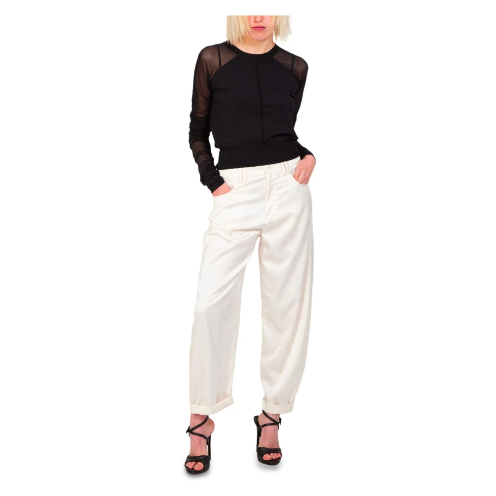 pinko Tulle Sleeves Sweater in Z99 Black Dames