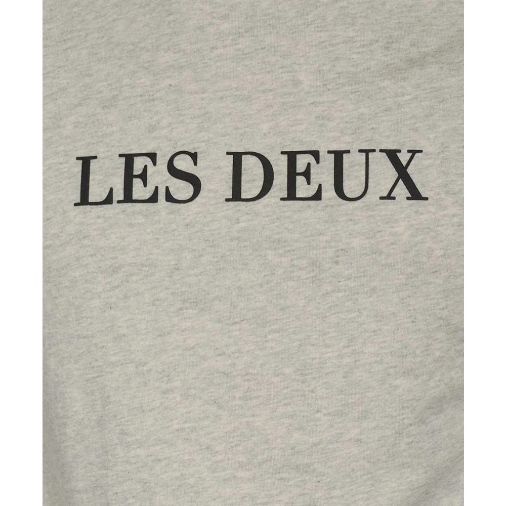 Les Deux Contrasterend Logo Katoenen T-shirt Gray Heren