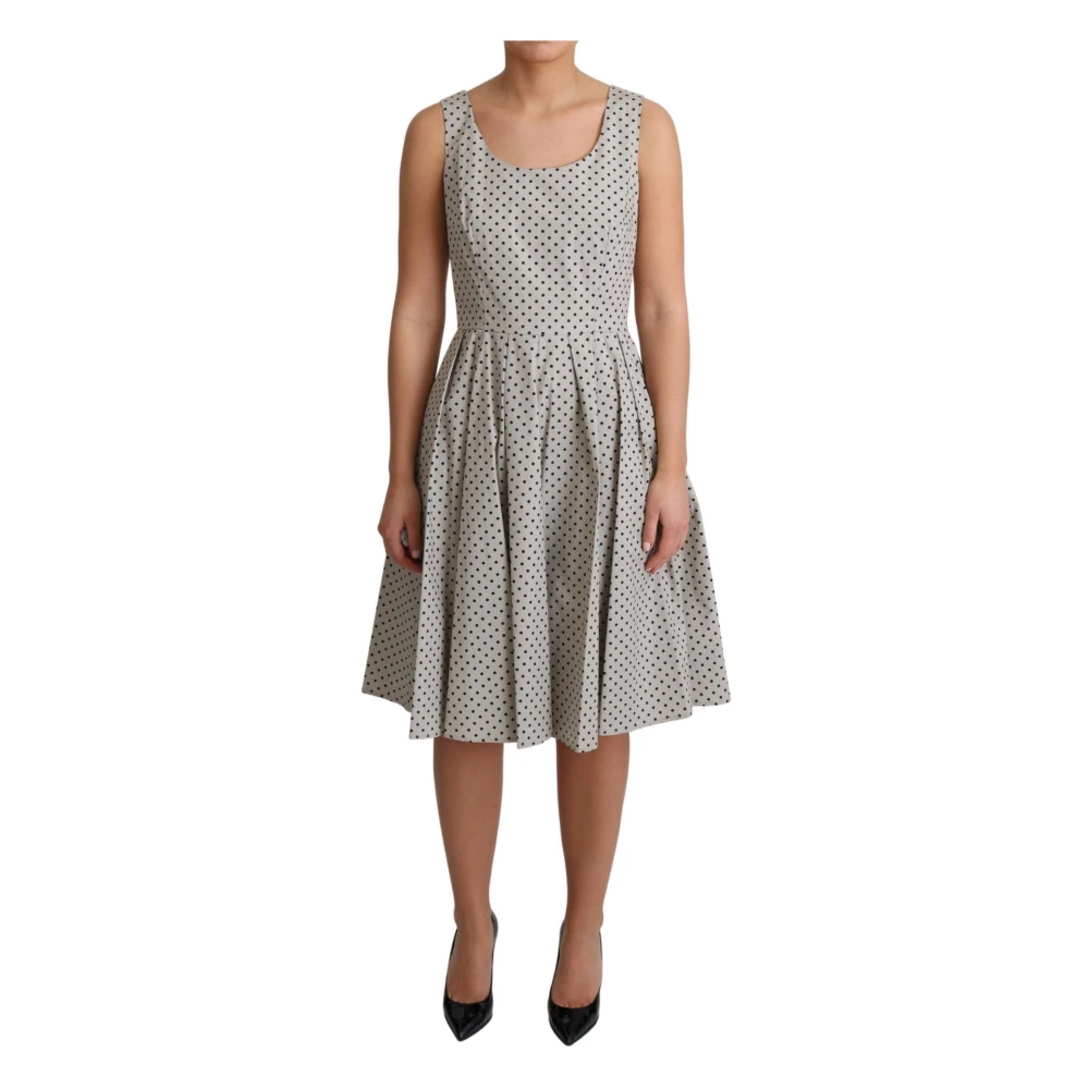 Dolce & Gabbana Gestippelde mouwloze A-lijn jurk Beige Dames