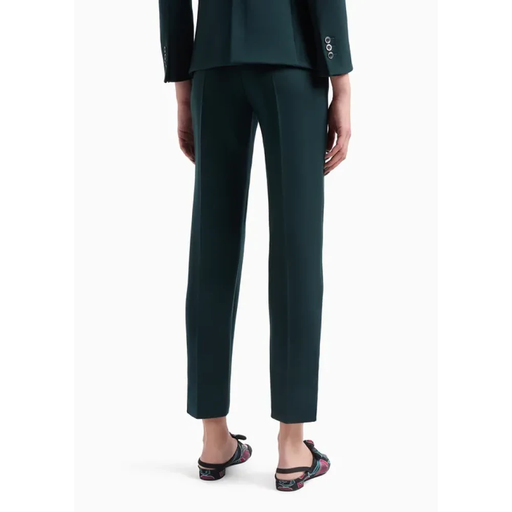 Giorgio Armani Elegante Groene Wollen Broek Green Dames