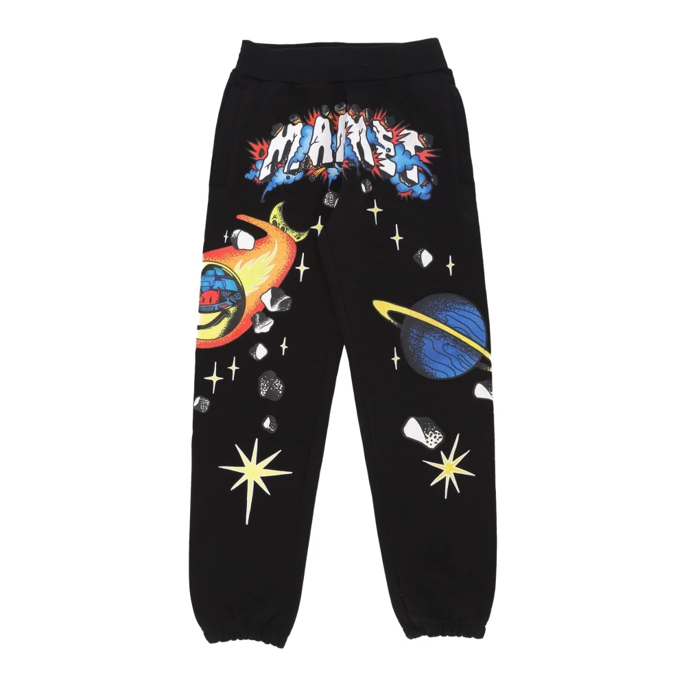 Market Conflicted Zwarte Sweatpants Elastische Taille Mannen Black Heren