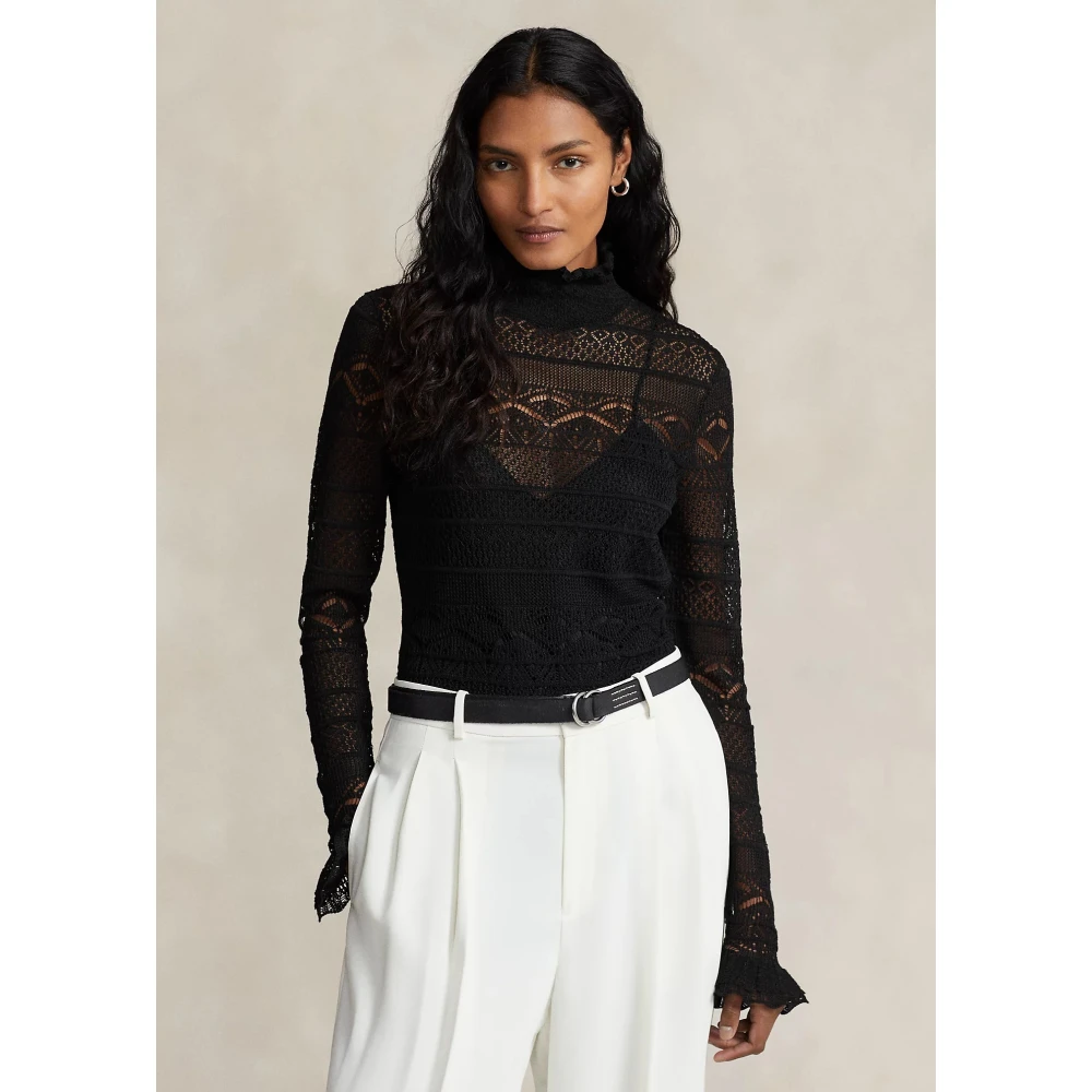Polo Ralph Lauren Zwarte Pullover Trui met Lange Mouwen Black Dames