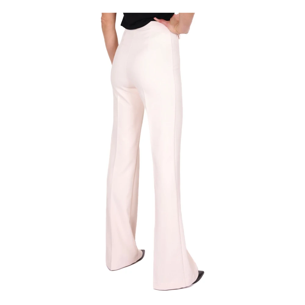Elisabetta Franchi Boter Crepe Flare Broek Beige Dames